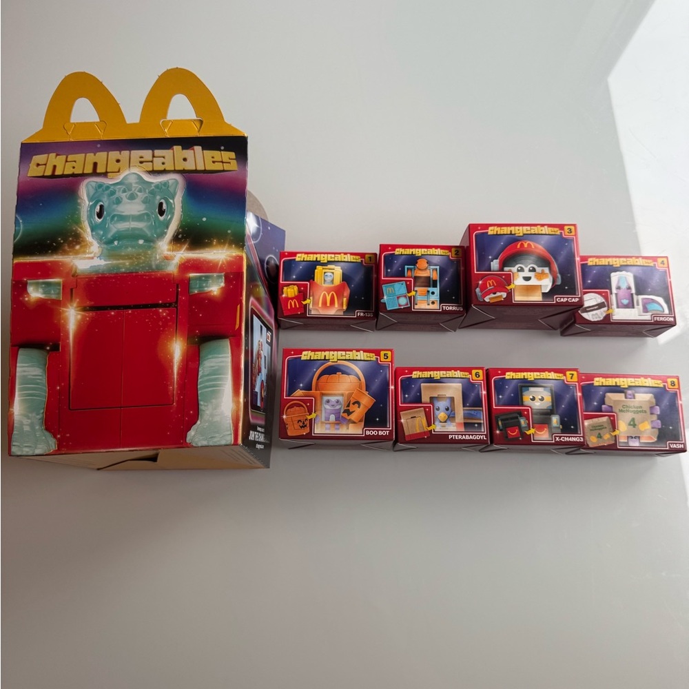 McDonald's Changeables Happy Meal Transformers Toys Set of 8 NEW